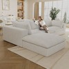 118.2" Blue Cloud Sofa with Ottoman, Corduroy Fabric Deep Seat Couches Double-layer design,Removable Cushion No Assembly - 2 of 4