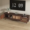 Chic Crate-Mid-Century TV Stand – 80In Media Console w/ Sliding Doors & Drawers | Solid Wood & Walnut | Multi-Room Storage - 2 of 4