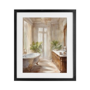 Stupell Industries Serenity Bath Bathroom Painting Framed Print Under Glass Art, Black, 17" x 21" - 1 of 4
