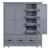 Bella Depot Freestanding Kitchen Pantry with Large Storage Cabinet and 10 Drawers,8 Door Shelves,4 Pull-Out Trays - 2 of 4