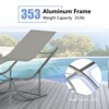 Set of 2 Aluminum Lounge Chairs - Ergonomic S-Shaped Outdoor Chaise Lounges, Rust-Resistant Poolside Recliners (Light Top Color) - 4 of 4