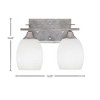 Toltec Lighting Uptowne 2 - Light Vanity in  Aged Silver with 5" White Linen  Shade - 2 of 2