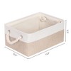 Unique Bargains Fabric Collapsible Storage Organizer Basket with Handles - 4 of 4