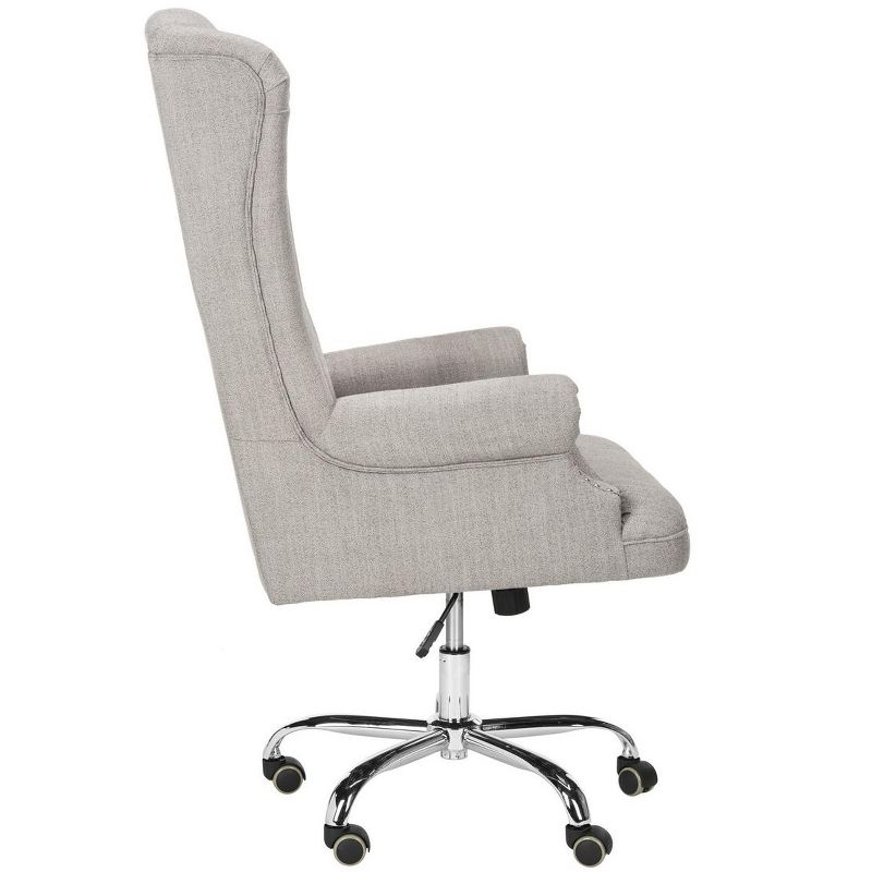 Ian Linen Chrome Leg Swivel Office Chair - Grey/Chrome - Safavieh., 4 of 10