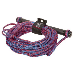 Airhead Waterski Tow Rope with Rubber Handle 1 Section 75' Long - Blue/Red - 1 of 4