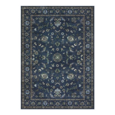 Lahome Vintage Vine Center Full Coverage Short Pile Velvet Rectangular Indoor Area Rug
