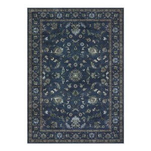Lahome Vintage Vine Center Full Coverage Short Pile Velvet Rectangular Indoor Area Rug - 1 of 4