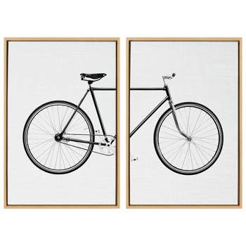 2pc 23" x 33" Sylvie Bicycle by Simon Te of Tai Prints Farmed Wall Canvas - Kate & Laurel All Things Decor