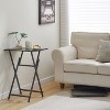 COWLOWN Brown 2-Piece Folding TV Tray Table No Assembly Required Portable Sofa Side Table, Industrial Snack Table for Small Spaces - 2 of 4