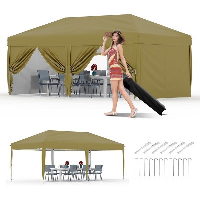 Pop-Up Canopy, Foldable Outdoor Sunshade Shelter, One-Push Setup Tent for Events, Parties, Camping and Commercia