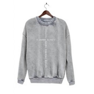Women's Wo's John 3:16 Long Sleeve Sweatshirt - Hrt & Luv - 1 of 2