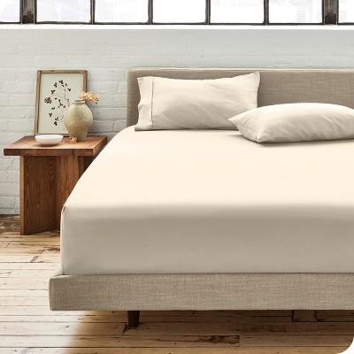 300 Thread Count Organic Cotton Percale Fitted Sheet by Bare Home