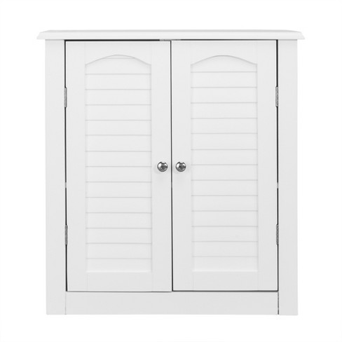 Lombard Two Shutter Style Doors Decorative Wall Cabinet White
