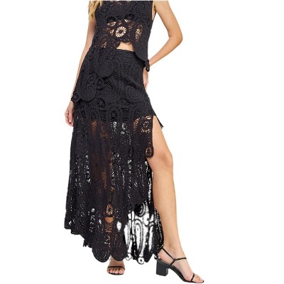 Women's Asymmetric Scalloped Crochet Skirt - Strut & Bolt
