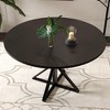 Homhougo Round Dining Table for 4, 47" Dining Table, Circle Table, Dining Room Table Black - 3 of 4