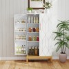 ChicFurnit Decorative Storage Cabinet Tall Pantry with Adjustable Shelves and Gold Legs for Kitchen, White, 44.10"*14.60"*7.30" - 2 of 4