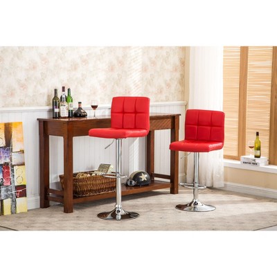 NicBex Set of 2 Bar Stools for Kitchen Island,Adjustable Faux Leather Counter Bar Stools with Metal Frame,Bar Chairs for Dining Rooms,Kitchens