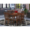 Dinette Set 7 Pc - Small Space Dining Table & 6 Chairs - Wood Dining Room Set - 2 of 4