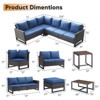 Buenhomino Patio Furniture Set with Thick Cushion, High Back Outdoor Sectional Sofa and Metal Coffee Tables, 7PCS Wicker Conversation Set - 2 of 4