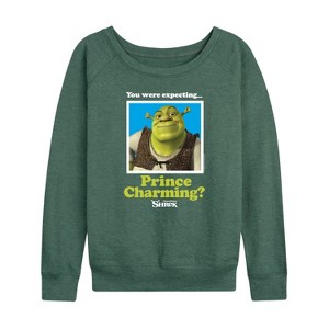 Women's Shrek Lightweight French Terry Wide Neck Long Sleeve Graphic ...