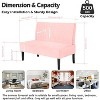 Mini Armless Loveseat Sofa with USB, Velvet Couch for Small Spaces, Bedroom, Dorm, Office, Living Room - 3 of 4