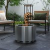 Kumasinova 19" Round Smokeless Fire Pit with Poker,Premium Stainless Steel Patio Fireplace Stove for Backyard and BBQ Parties,Silver - 4 of 4