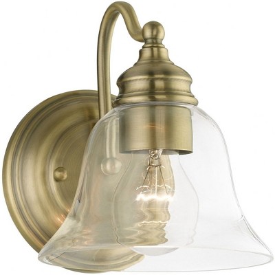 Antique Brass Moreland Dimmable Vanity Sconce with Hand Blown Glass