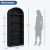 Bookcase with Doors Arched Bookshelf 71.65in Tall Bookcase Farmhouse Cabinet with Shelves Wooden Bookshelves - 2 of 4