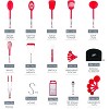 Kitchen Utensils Set 35 PCS Nonstick, heat-resistant nylon, stainless steel & silicone tools. Essential kitchen gadgets & apartment must-haves. - 2 of 4