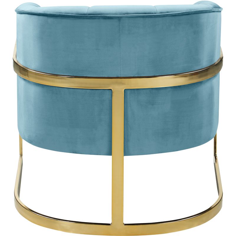 Meridian Furniture Carter Aqua Velvet Accent Chair with Stainless Steel Base, 3 of 8