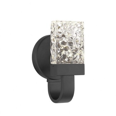 Matte Black Water Glass LED Wall Sconce