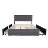 Queen Size Upholstered Trundle Bed with Drawers - 3 of 4