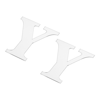 Unique Bargains 3D Acrylic Self-Adhesive Mirror Alphabet Sticker Wall Decals 2 Pcs