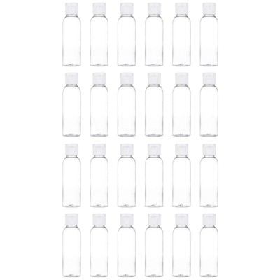 Genie Crafts 24 Pack Travel Containers Empty Bottles with Flip Cap, Toiletry Containers for Cosmetic Shampoo, Lotion, Toner, 2 OZ