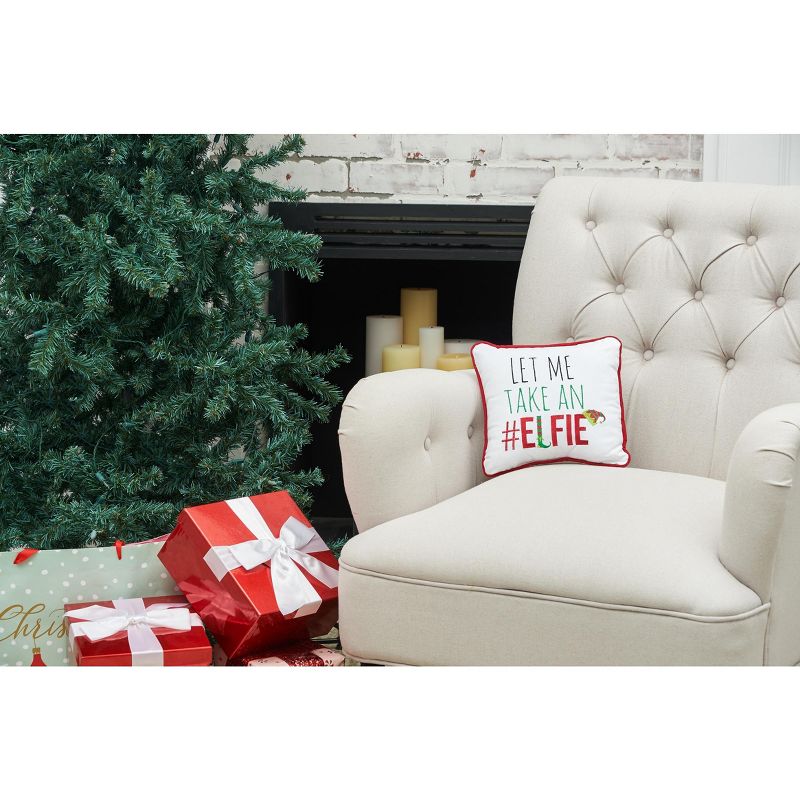 C&F Home 10" x 10" Let's Me Take An #Elfie Embroidered Pillow Holiday Xmas Winter Gift Present Embroidered Saying Christmas Decor Decoration Petite, 2 of 7