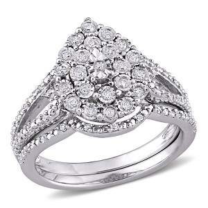 EVERLY JEWELRY | Sterling Silver 1/4 CT TW Diamond Vintage Ring Set - 1 of 4