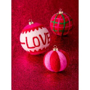 Shiraleah "Love" Assorted Set Of 3 Christmas Ornaments - 1 of 3