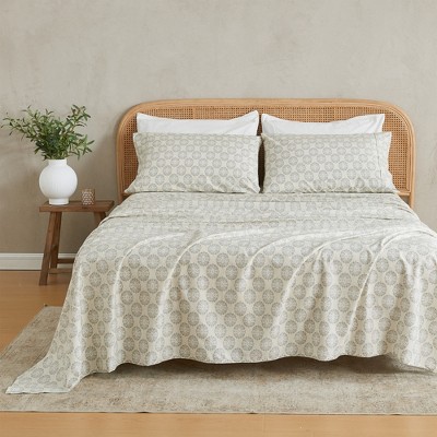 Patina Vie Cotton & Rayon from Bamboo Blend Printed Sheet Set
