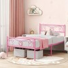 Twin Size Bed Frames with Headboard and Footboard, Twin Metal Bed Frame for Kids, 12.2 in Under Bed Storage, Steel Slats Support - 2 of 4