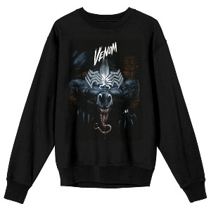 Marvel Universe Publishing Art Archive Venom Wall Crawling Graphic Crew Neck Long Sleeve Black Adult Sweatshirt - 1 of 3