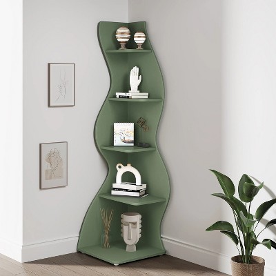 Hommoo 5-Tier Wall Corner Bookshelf