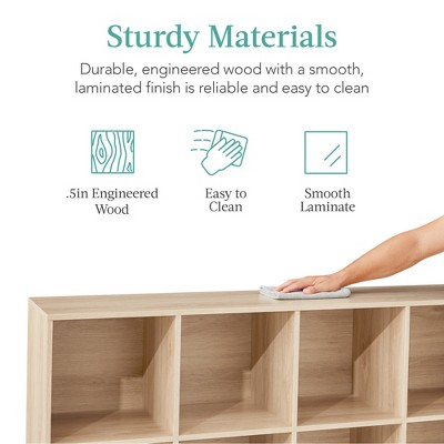 Light Oak 8-Cube Storage Organizer with Removable Panels