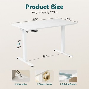 Lyngins 40"x24" Rectangular Office Desk with T-Shaped Metal Bracket,Computer Desk for Home Office,Company - 1 of 4