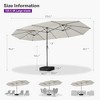 PURPLE LEAF 15ft Patio Market Umbrella and Base Double-Sided Rectangle Outdoor Table Sun Umbrellas with Crank - 2 of 4