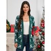 Christmas Cardigan For Women Casual Long Sleeve Round Neck Open Front Cardigan Sweaters - 2 of 4