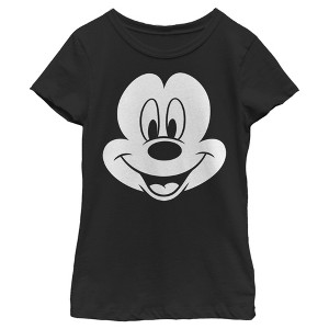 Girl's Disney Mickey Mouse Face T-Shirt - 1 of 4