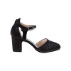 Badgley Mischka Toddler Girls Heel Dress Shoes with Bow Elegant Girls' Pumps, Low Heels, Flower Party, Wedding, Princess - 3 of 4