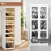 GARPROVM 9-Tier 18 Pairs Foldable Shoe Rack Organizer Storage Containers with Lids - 2 of 4