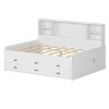 Twin/Full Size Captain DayBed with Storage Bookcase Headboard, Trundle and 3 Storage Drawers, White - ModernLuxe - 4 of 4