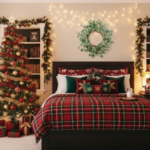 23.6" Christmas Eucalyptus Wreath Green Door Wreath Fake Leaf Garland Wedding Home Frontdoor Decor FBA shipment - 1 of 4